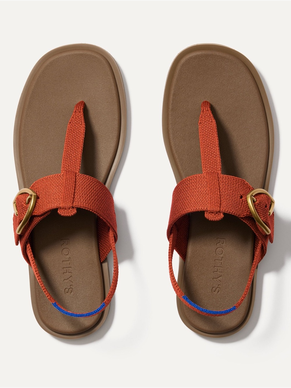 Rothy’s The T-Strap Sandal in Brick size 8 New in Box!